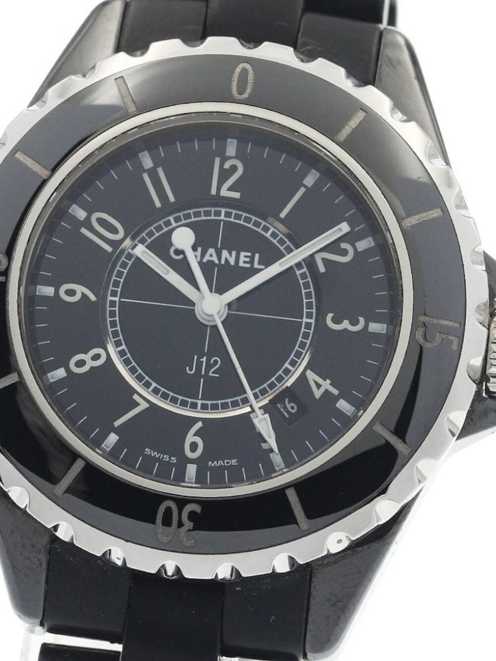 CHANEL J12 H0681 Black ceramic date black Dial Quartz Ladies Watch_943982